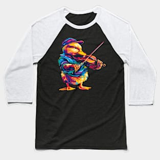 Duck Playing Violin Baseball T-Shirt